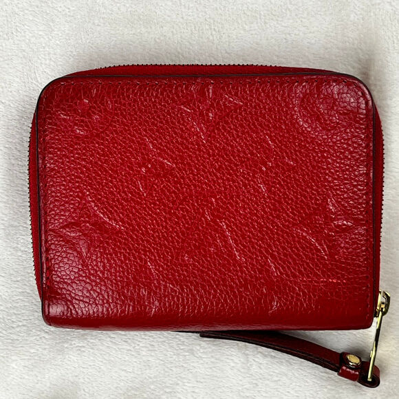 Louis Vuitton Red Empreinte Monogram Leather Zippy Coin Purse Compact Wallet GUC - Picture 2 of 16